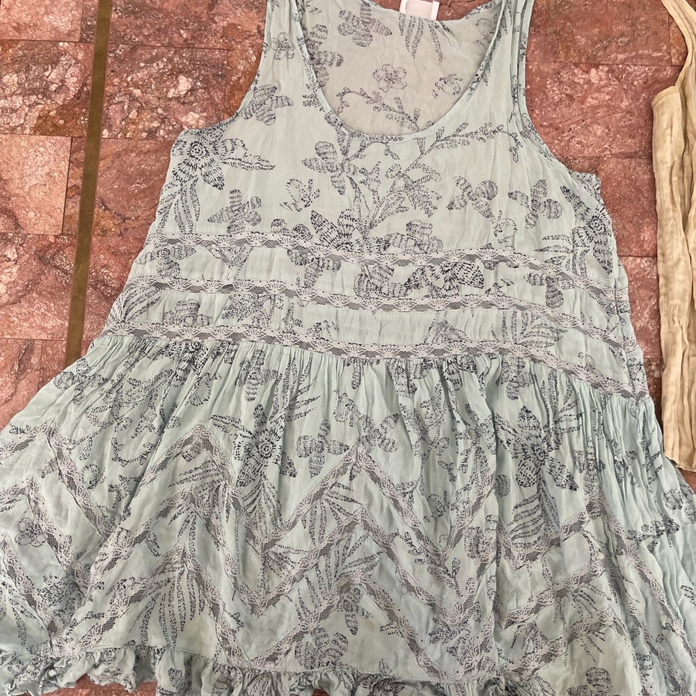 Free People Light Blue lace tunic sz M